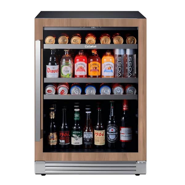 24 in. 220-Can Panel Ready Beverage Refrigerator and Cooler Built-In or Under-Counter Fridge in Stainless Steel