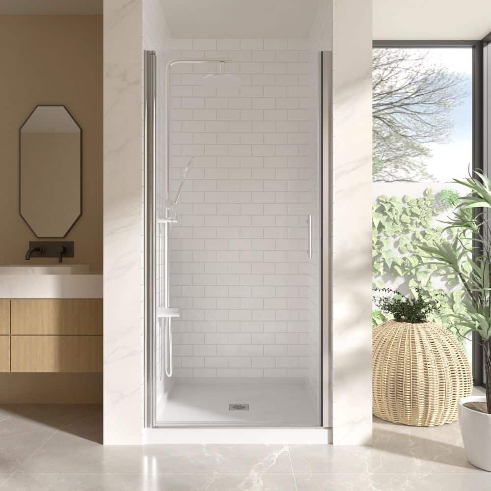 Frameless Pivot Glass Shower Door, 36-37.4 in.Wx72in.H 1/4 in. 6mm Single Swing Bathroom Door for Walk in Shower, Chrome price history on PriceWatchPro