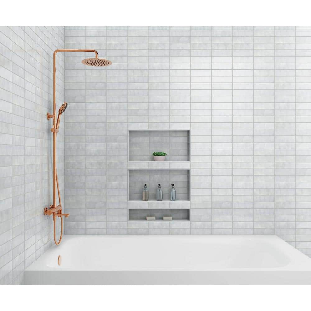 Cloe Gloss Gray Ceramic Wall Tile 2.5" x 8" (76-Pack)