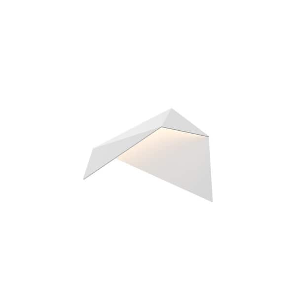 KUZCO Taro 10 in., 1-Light 8-Watt White Integrated LED Wall Sconce