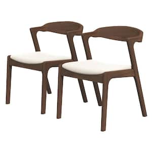 Roxy Mid-Century Modern Cream Velvet Dining Chair (Set of 2)