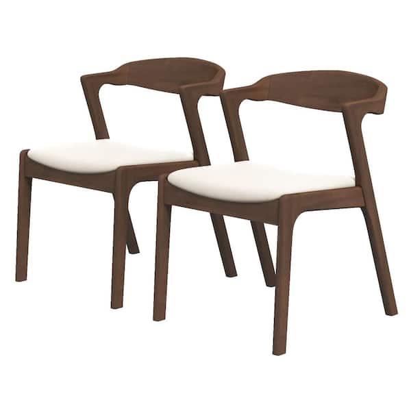 Ashcroft Furniture Co Roxy Mid-Century Modern Cream Velvet Dining Chair (Set of 2)