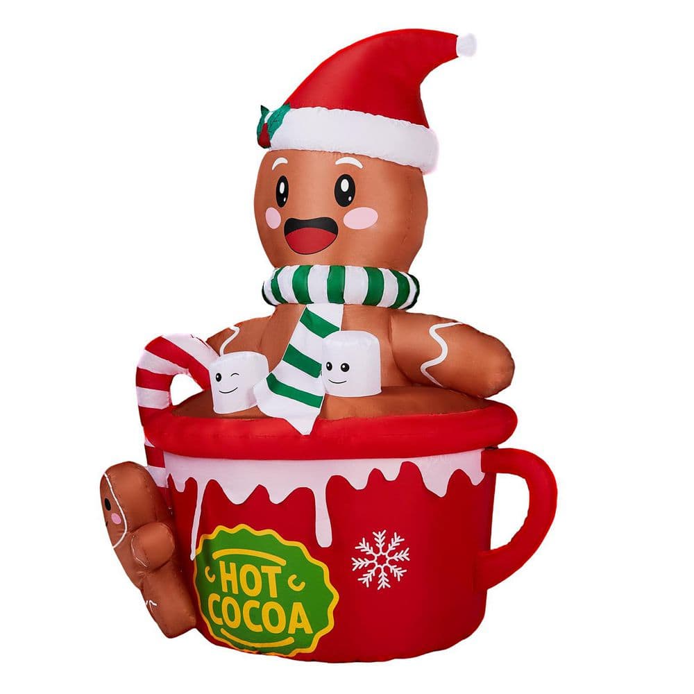 5.91 FT Christmas Inflatable Gingerbread Man in Hot Cocoa Cup price history on PriceWatchPro