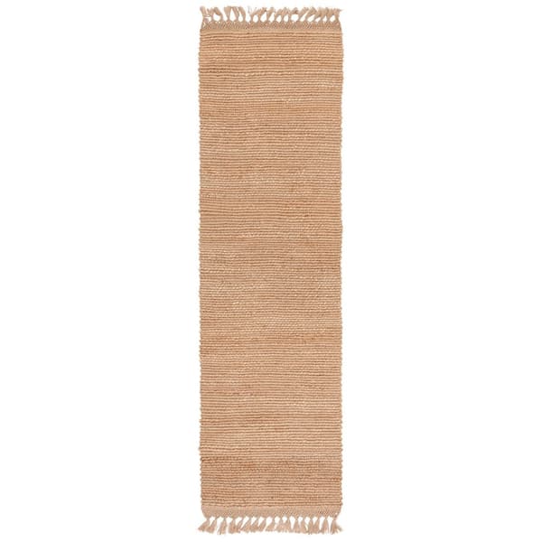 Natural Fiber 2 ft. x 8 ft. Natural Solid Color Runner Rug