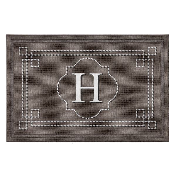 Mohawk Home Flagstone Multi 24 in. x 36 in. Monogram "H" Indoor/Outdoor Door Mat