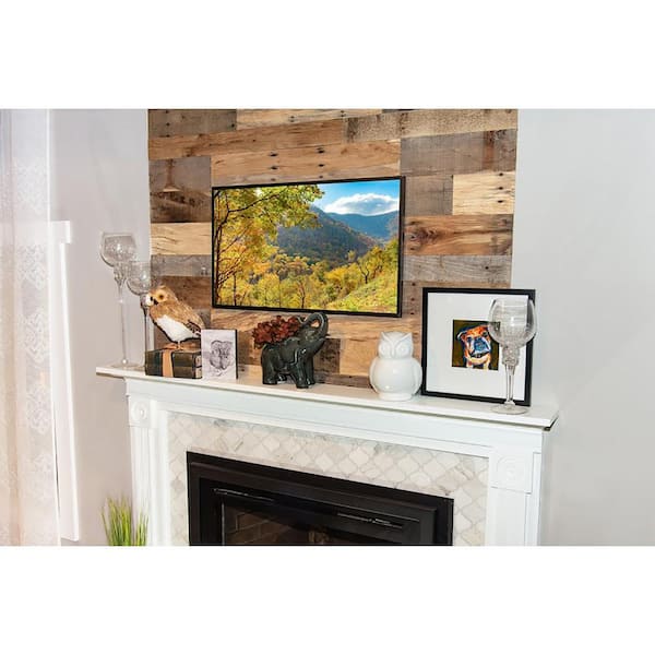 1/2 in. x 32 in. Multi-Width Multi-Color Kiln Dried Antique 100% Reclaimed Wood Kit Planks(10 sq. ft.)