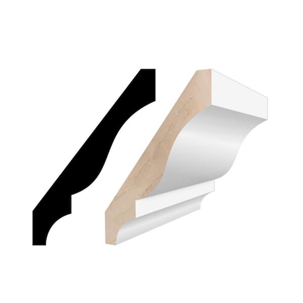 RMC LM49 9/16 in. D x 3 5/8 in. W x 96in. L Primed Finger-Joined Pine Crown Molding 10-pcs 80 Ft Total