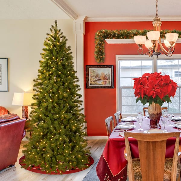 7 ft. Feel Real Downswept Douglas Fir Pencil Slim Hinged Tree with 300 Dual Color LED Lights