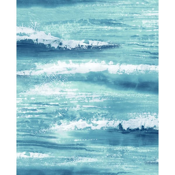 Seabrook Designs Moseley Waves Blue and White Paper Strippable Roll (Covers 56 sq. ft.)