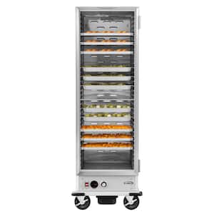 33 in. Commercial Non-Insulated Heated Holding Cabinet with 36 Pans and Glass Door in Silver Buffet Server