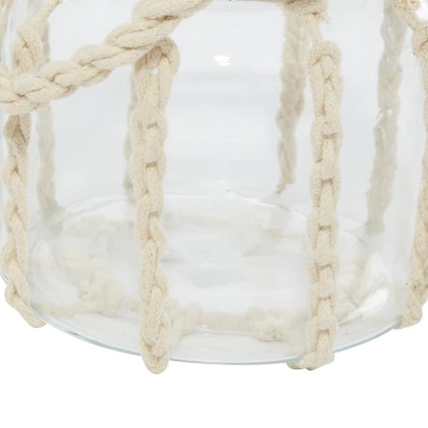 Litton Lane Clear Glass Handmade Decorative Candle Lantern with