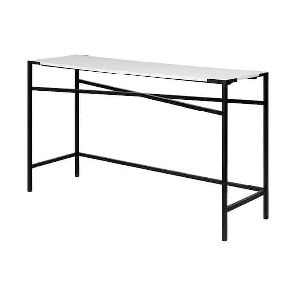 Mercana The Lucas 50 in. Black Standard Rectangle Marble Console Table
