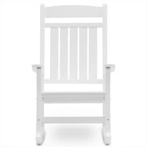 Classic Rocker White Plastic Outdoor Rocking Chair