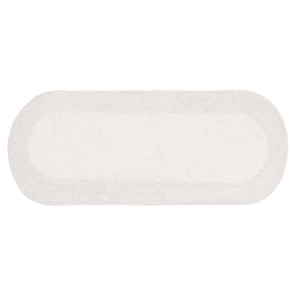 Double Ruffle Collection 100% Cotton Bath Rugs Set, 21x54 Runner, Ivory