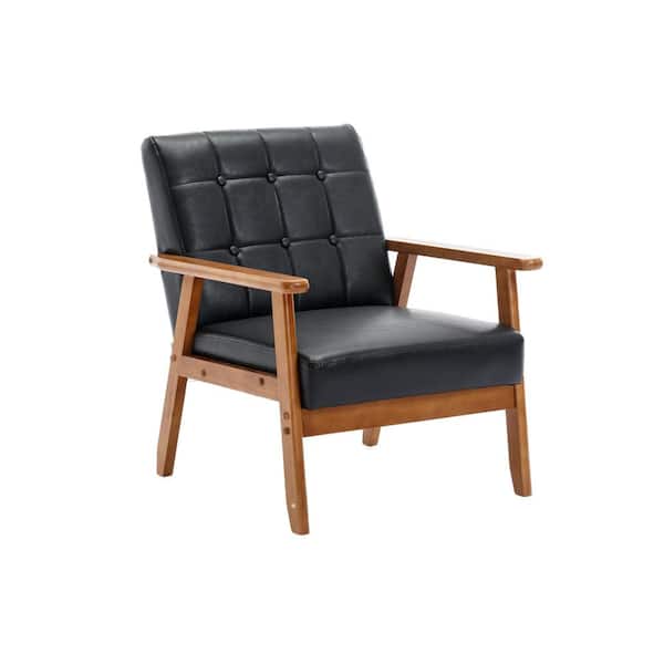 Dropship PU Leather Accent Arm Chair Mid Century Modern
