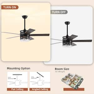 Tyr 52 in. Indoor Matte Black Ceiling Fan with Remote Control and Reversible Motor