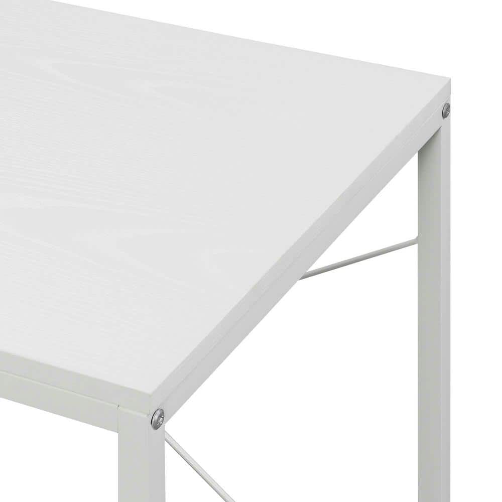 Modern White 36" Wood Office Workstation Desk with Filing Cabinet
