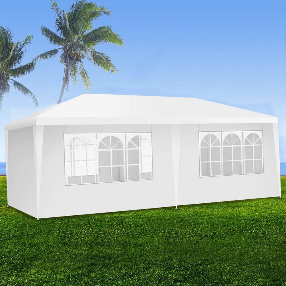 White 10' x 20' Outdoor Canopy Tent with Removable Walls