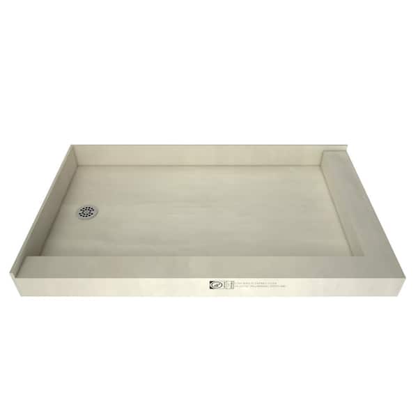 Tile Redi Redi Base 37 in. x 60 in. Double Threshold Shower Base with Left Drain and Polished Chrome Drain Plate
