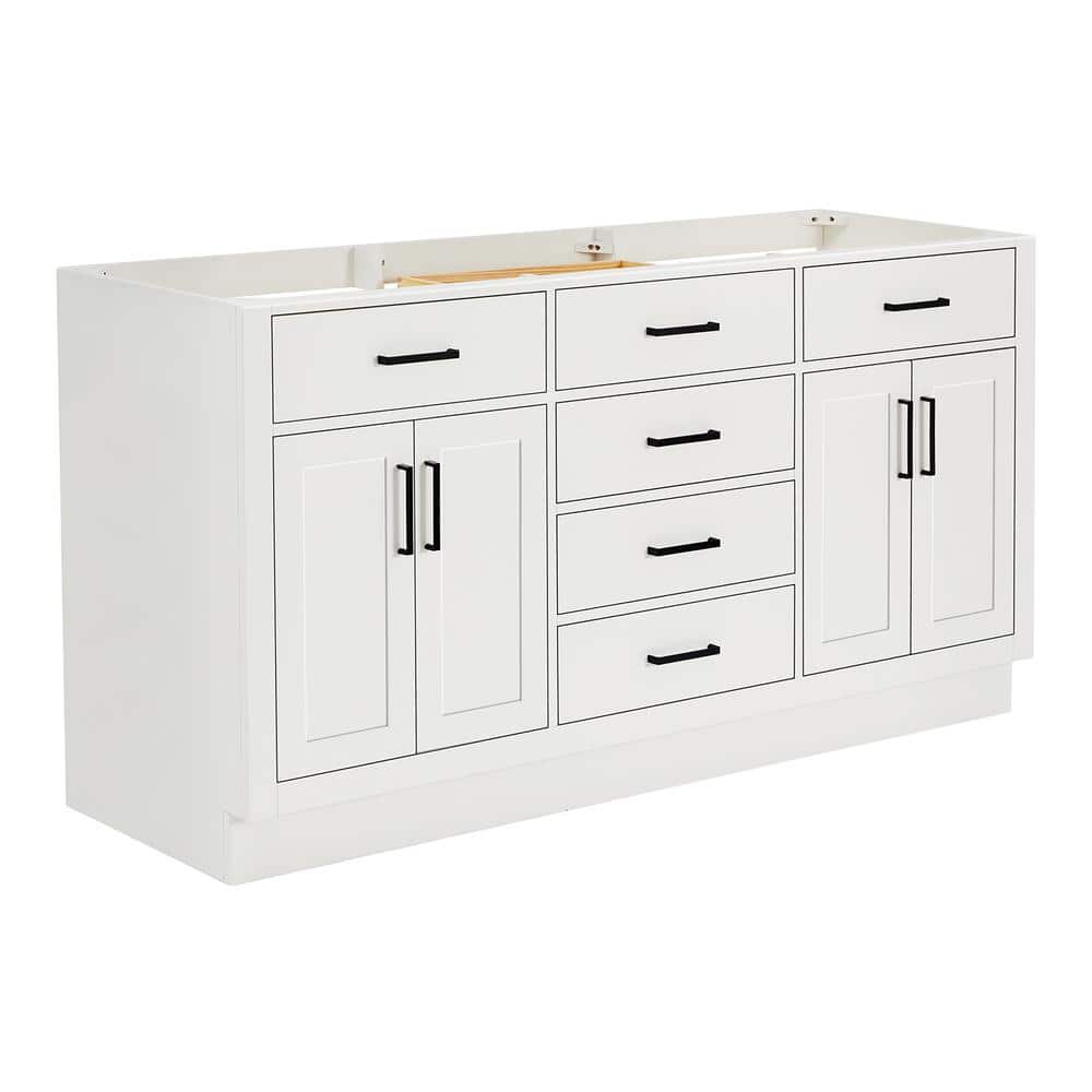 Hepburn 66'' White Double Freestanding Bathroom Vanity Base