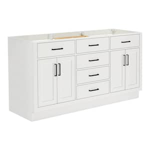 Hepburn 66 in. W x 21.5 in. D x 34.5 in. H Double Sinks Freestanding Bath Vanity Cabinet without Top in White