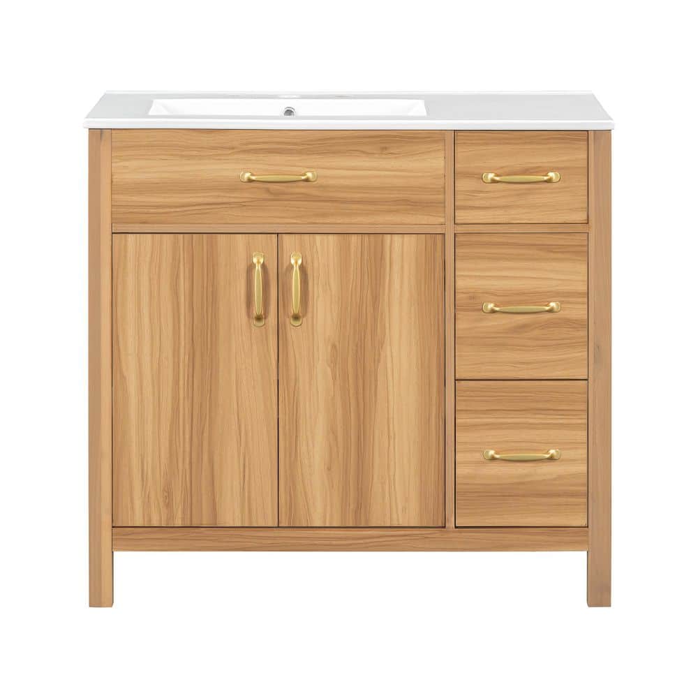 36 in. Single Sink Freestanding White Bath Vanity with White Ceramic Sink Top price history on PriceWatchPro