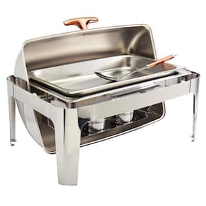 9.5 Qt Rectangular Roll Up Stainless Steel Chafing Dish (5-Piece)