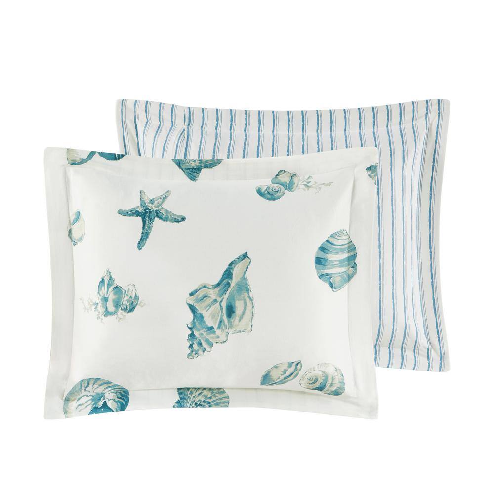 Nautical Blue Cotton Reversible Queen Comforter Set