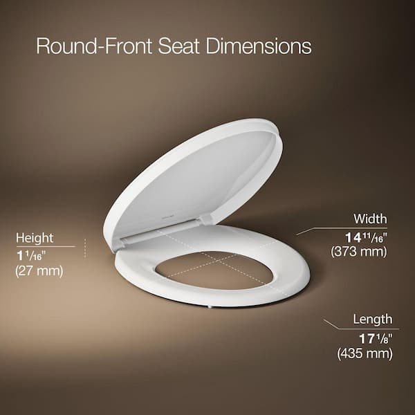 Impro Round Ready Latch Quiet-Close Toilet Seat in White