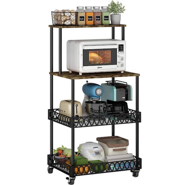 1pc Microwave Oven Stand Rack, 2-Tier Multifunctional Microwave Ovens  Organizer Countertop, Stainless Steel Mesh Shelf