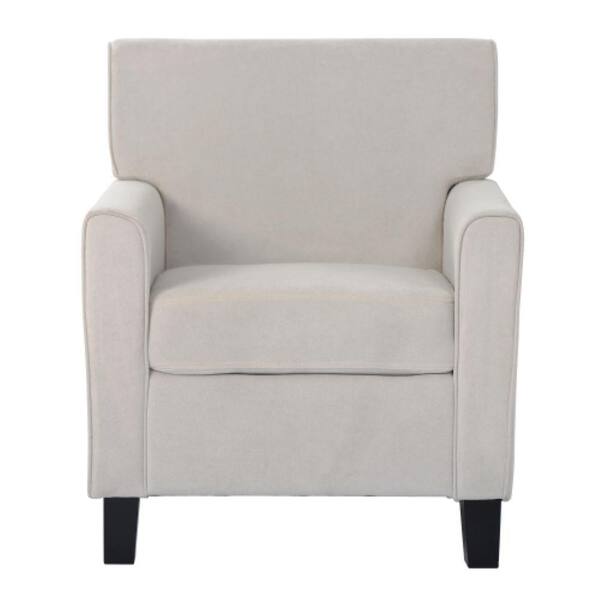Tatahance 28.7 in. D x 27.6 in. W x 33.5 in. H Polyester Upholstered Beige Accent Chair with Cushion