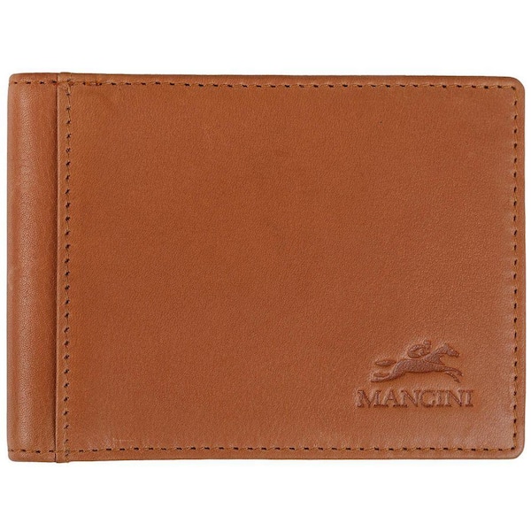 Bellagio Collection Cognac Leather Deluxe RFID Slim Money Clip