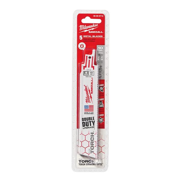6 in. 10 TPI TORCH BiMetal Thick Metal Cutting SAWZALL Reciprocating Saw Blades (15-Pack)