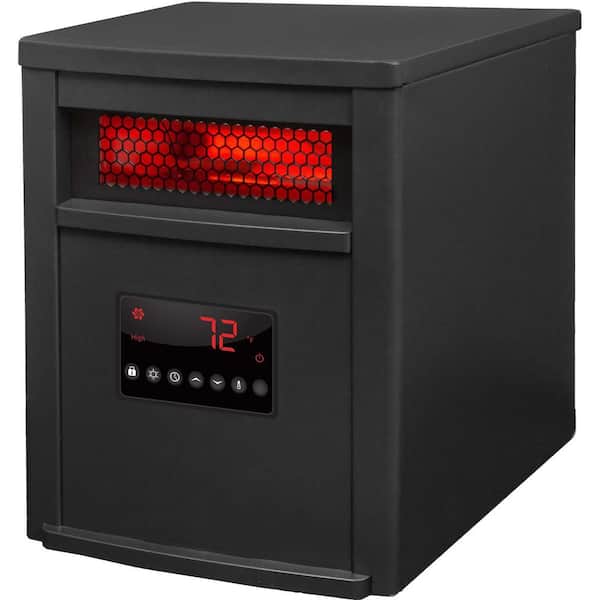 Lifesmart 1500-Watt Electric Cabinet 6-Element Infrared Heater with Black Steel