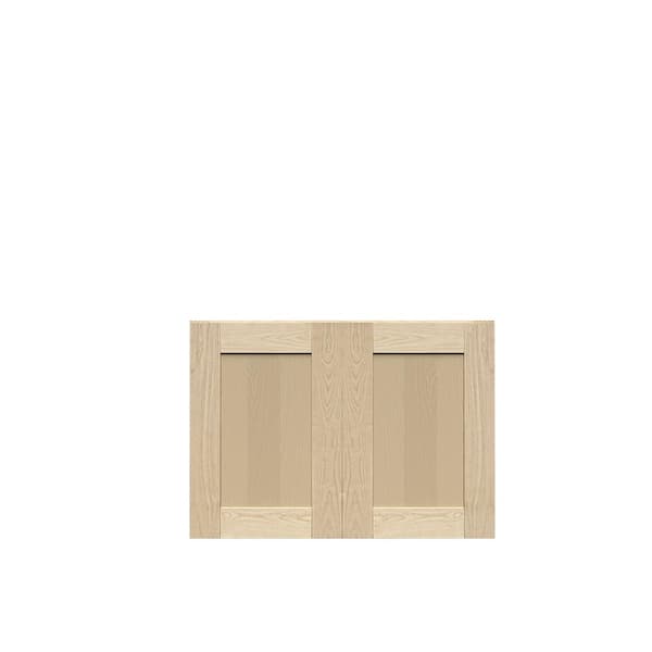 LIFEART CABINETRY Lancaster Shaker 30 in. x 24 in. x 12 in. Assembled Wall Cabinet with 2-Doors in Natural Wood