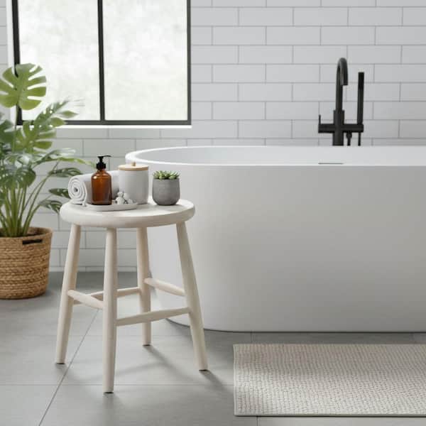 18 in. Unfinished Wood Bar Stool