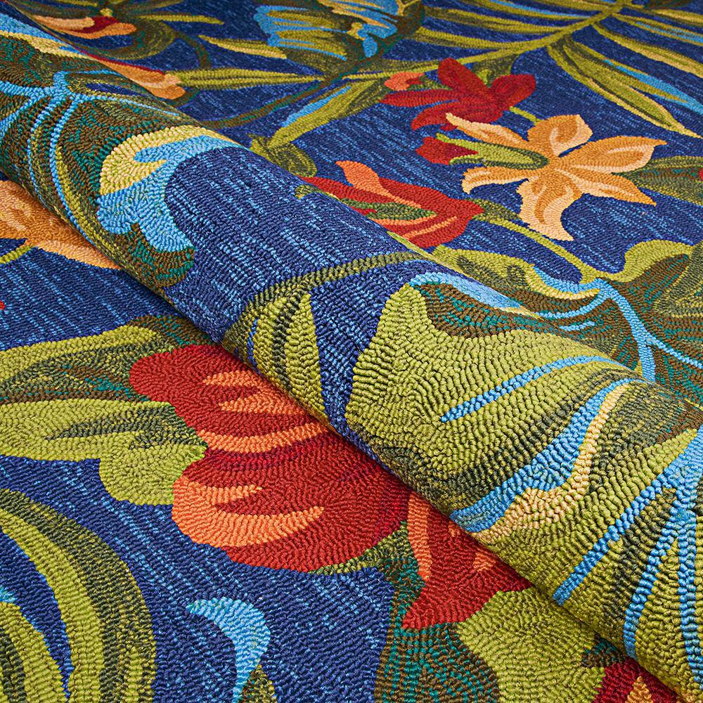 Artisan Red Floral Synthetic 8' x 11' Easy-Care Area Rug