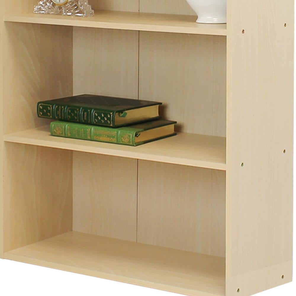 Steam Beech 3-Tier Light Wood Etagere Bookcase