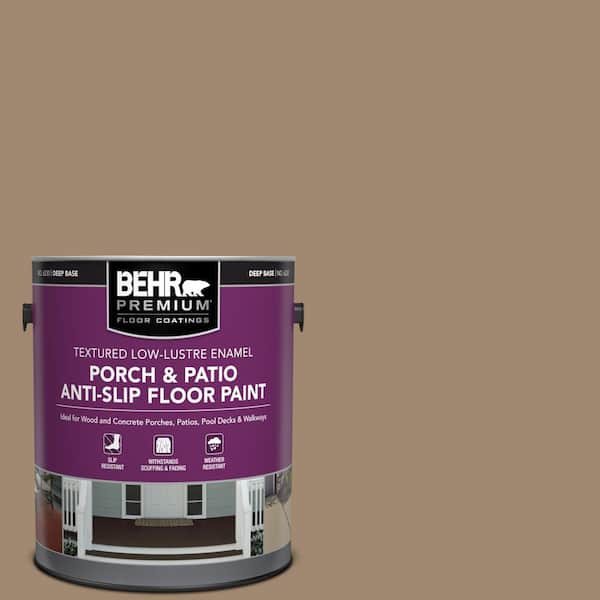 BEHR PREMIUM 1 gal. Toffee Crunch Textured Low-Lustre Enamel Interior/Exterior Porch and Patio Anti-Slip Floor Paint