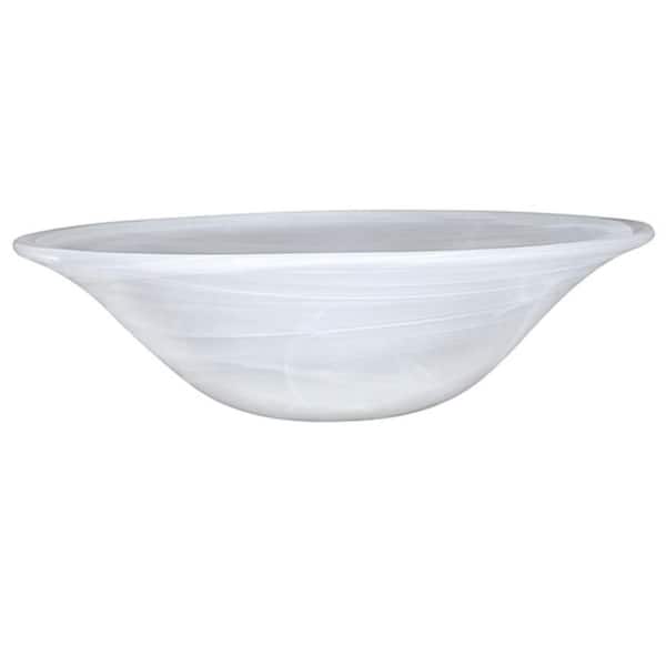 4-1/2 in. H x 15 in. Dia/Alabaster Glass Shade For Torchiere Lamp, Swag Lamp and Pendant