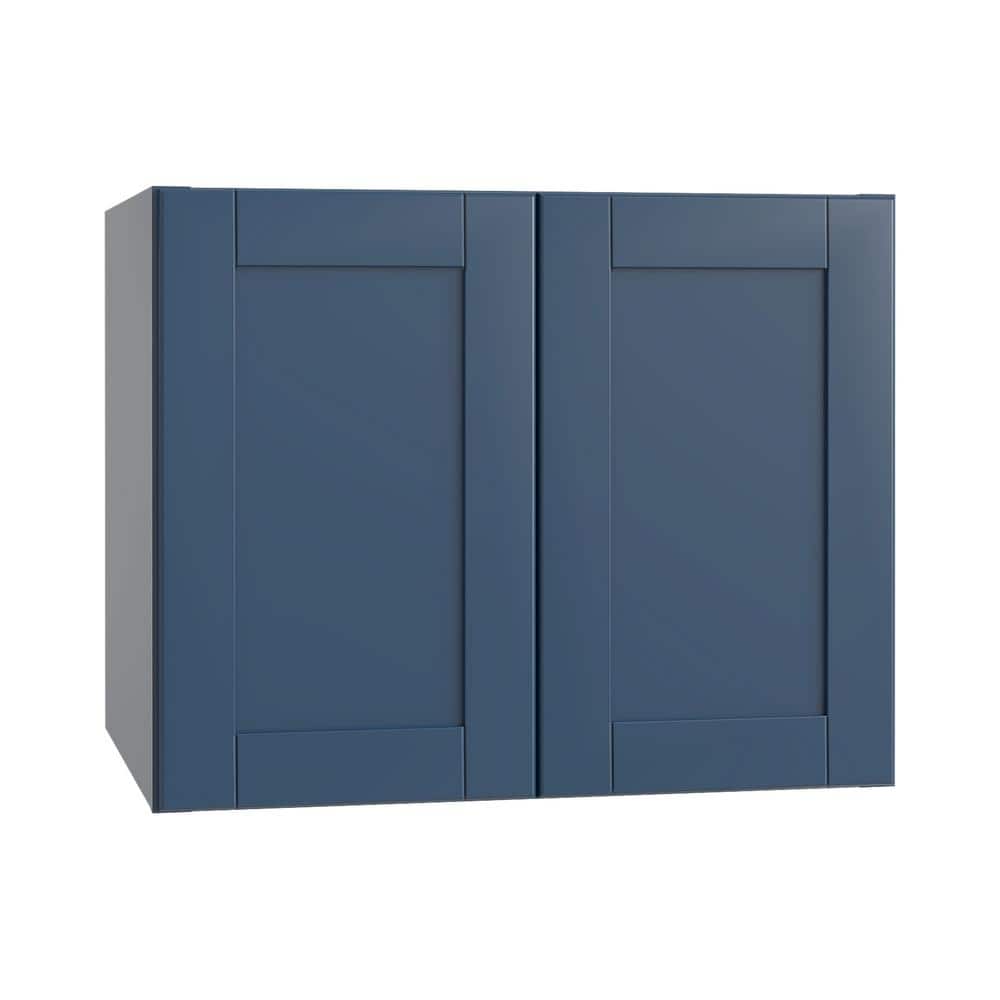 Washington Vessel Blue Plywood Shaker Assembled Wall Kitchen Cabinet Soft Close 36 in W x 24 in D x 18 in H price history on PriceWatchPro