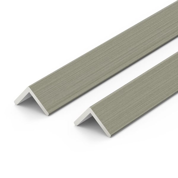 sunwings Matte Gray 102 in. x 1 in. Vinyl L-Shaped Corner Backsplash Accessory (2-Pack)