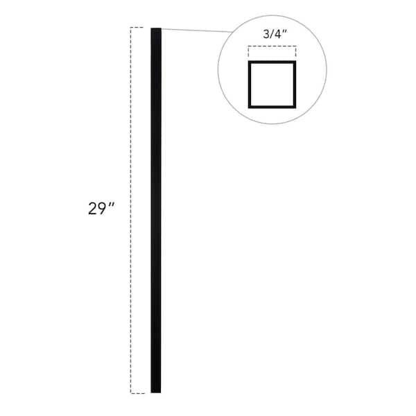 Deckorators 29 in. x .75 in. Satin Black Aluminum Square-Shaped Estate Baluster (10-Pack)
