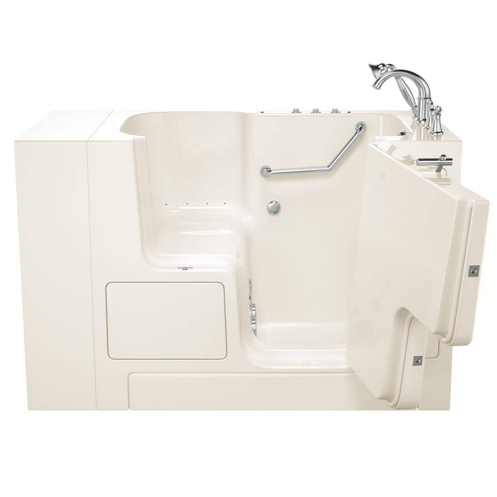 52'' x 32'' Linen Fiberglass Walk-in Bathtub with Chrome Faucet