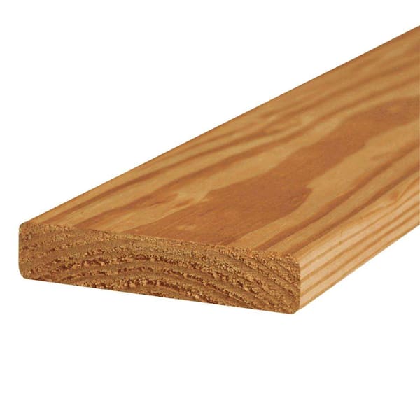 WeatherShield 5/4 in. x 6 in. x 20 ft. Ground Contact Pressure-Treated Cedar-Tone Pine Premium Decking Board