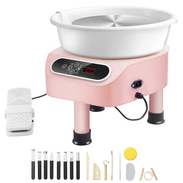 350W Pottery Wheel 10 in. Electric Pottery Forming Machine with Foot Pedal, LCD Touch Screen Direct Drive Ceramic Wheel