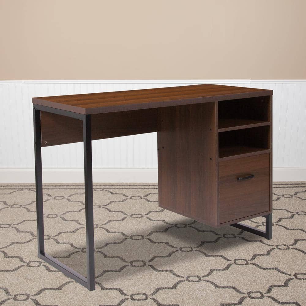 41.3 in. Rectangular Rustic 1-Drawer Computer Desks with File Storage price history on PriceWatchPro