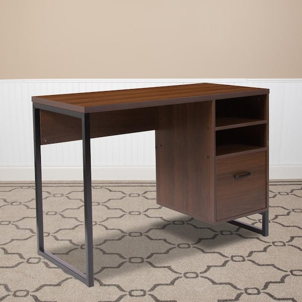Carnegy Avenue 41.3 in. Rectangular Rustic 1-Drawer Computer Desks with File Storage