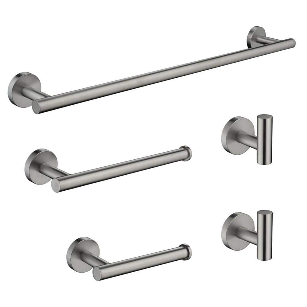 EPOWP 5-Piece Bath Hardware Set 23 in. Towel Bar, Toilet Paper Holder ...