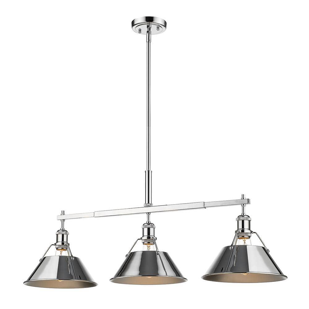 Orwell 3-Light Chrome with Chrome Shade Linear Pendant price history on PriceWatchPro
